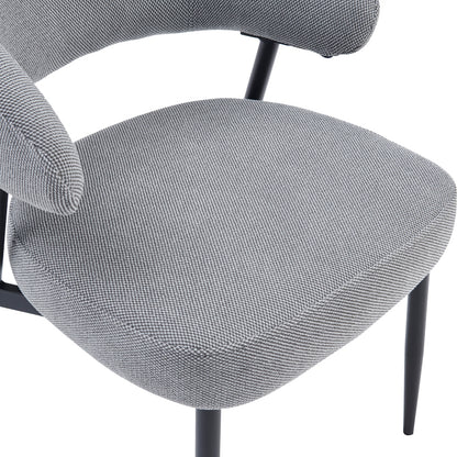 Timur armchair grey fabric with black metal legs 61x55x78cm