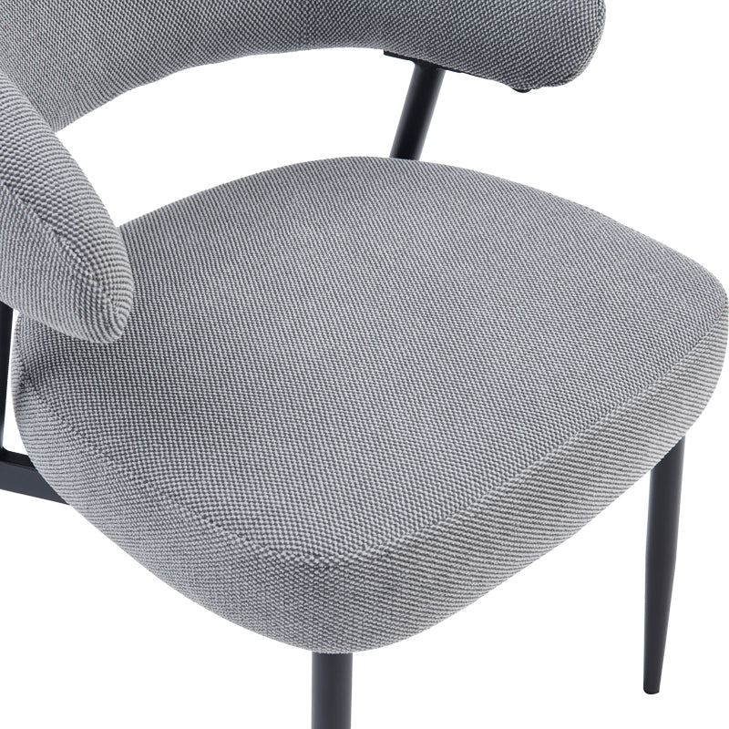 Timur armchair pakoworld grey fabric with black metal legs 61x55x78cm