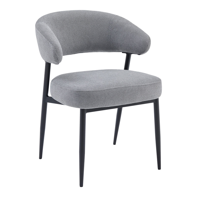 Timur armchair grey fabric with black metal legs 61x55x78cm