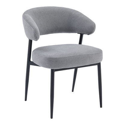 Timur armchair pakoworld grey fabric with black metal legs 61x55x78cm