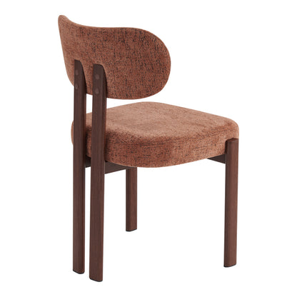 Glamor chair brown-walnut fabric metal legs 53x51x81cm