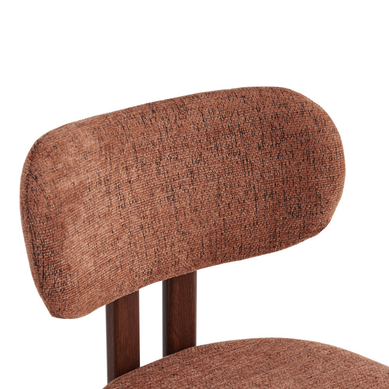 Glamor chair brown-walnut fabric metal legs 53x51x81cm