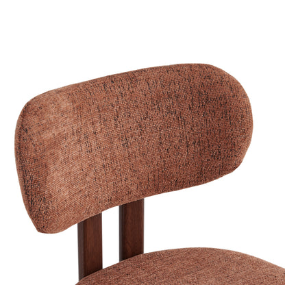 Glamor chair pakoworld brown-walnut fabric metal legs 53x51x81cm