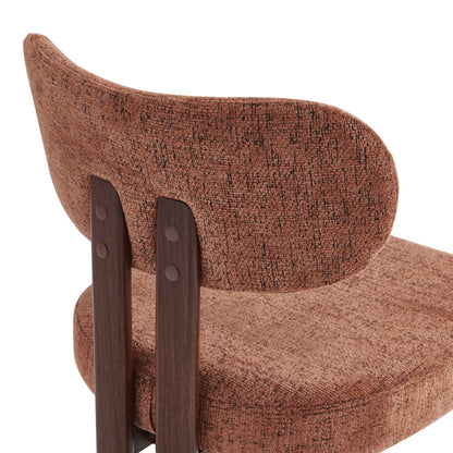 Glamor chair brown-walnut fabric metal legs 53x51x81cm
