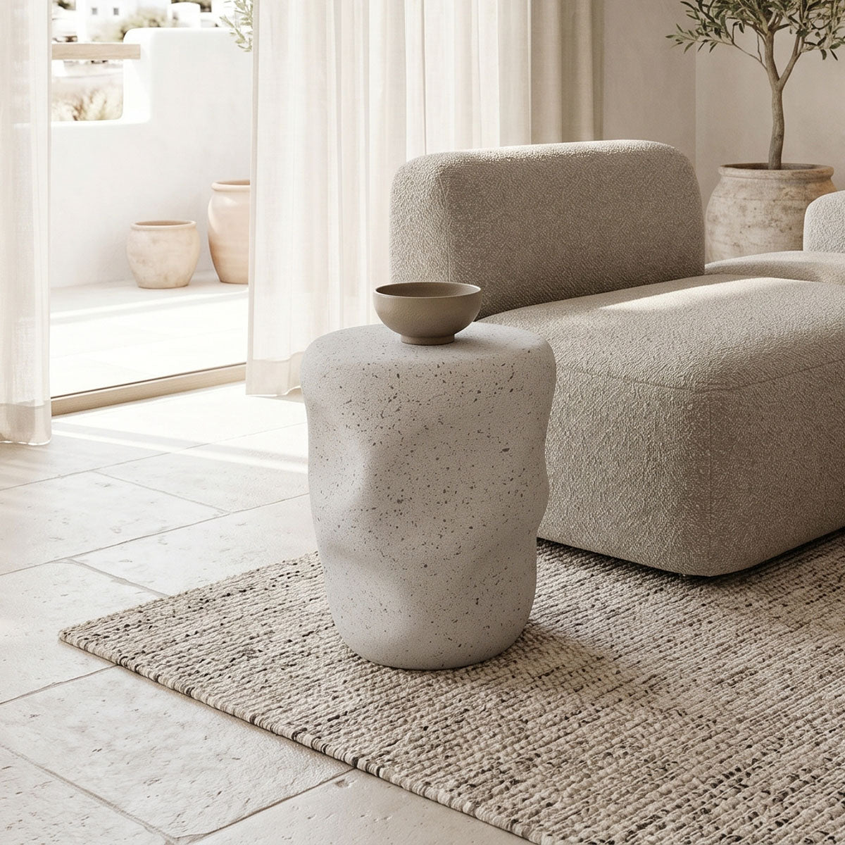Side table Ardin white MGO D39.5x49.5cm