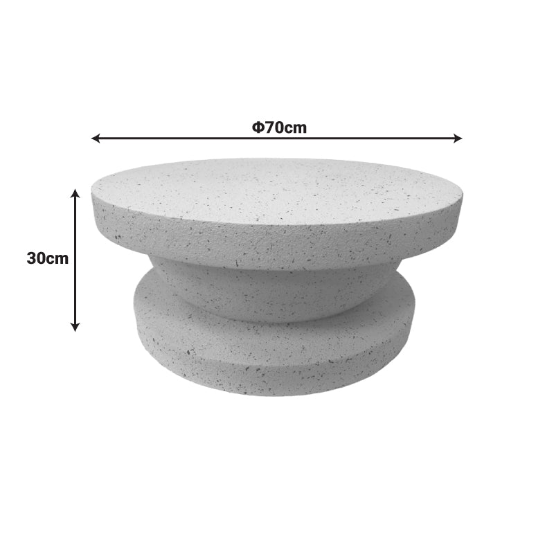 Coffee table Cerba ecru MGO D70x30cm