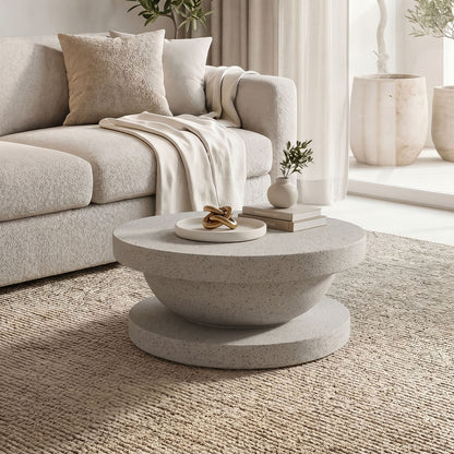 Coffee table Cerba ecru MGO D70x30cm