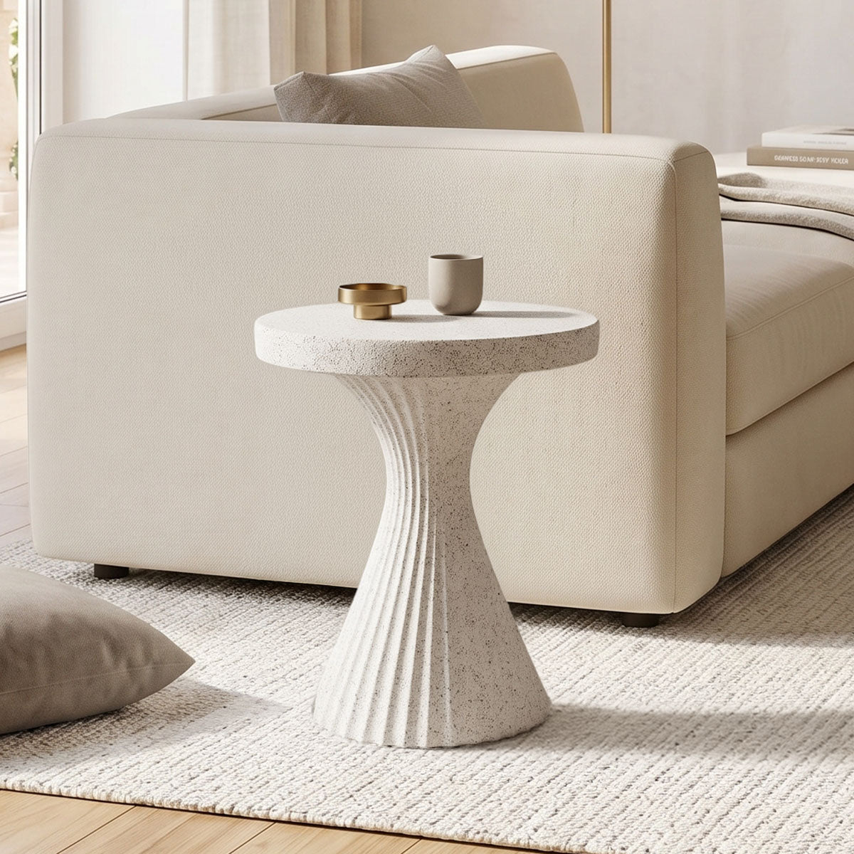 Side table Nome white MGO D38x46.5cm