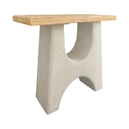 Console table Marila fir wood-mdf in natural-white color 100x38x80cm