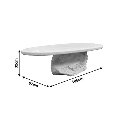 Coffee table Zinol mdf-polyresin white 105x62x32cm