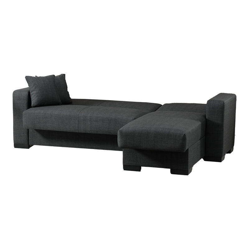 Corner sofa bed reversible Dumma anthracite fabric 226x148x86cm