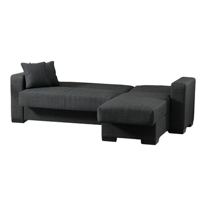 Corner sofa bed reversible Dumma anthracite fabric 226x148x86cm