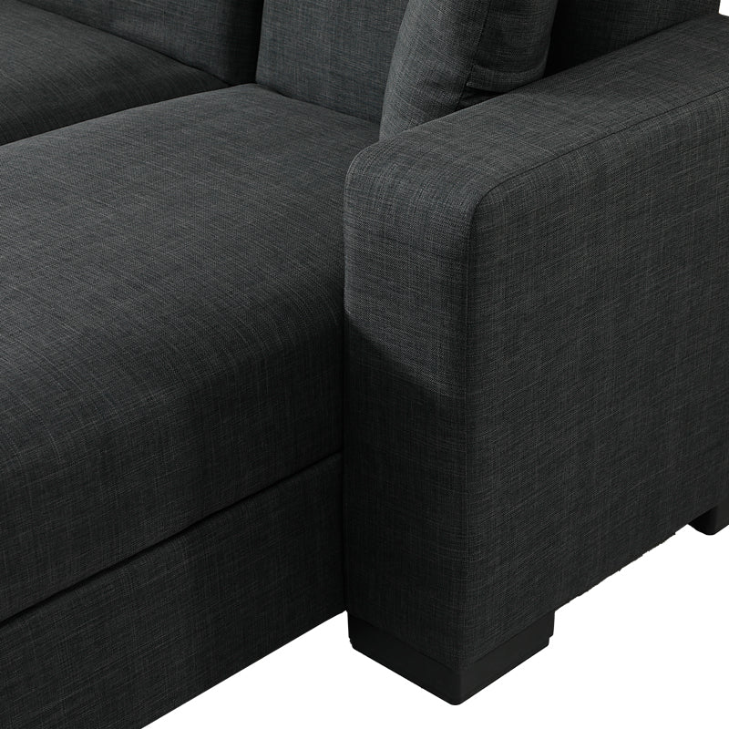 Corner sofa bed reversible Dumma anthracite fabric 226x148x86cm