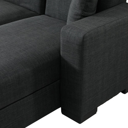 Corner sofa bed reversible Dumma anthracite fabric 226x148x86cm