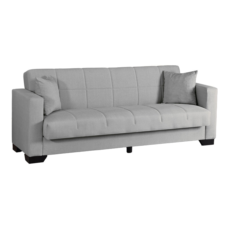 3-seater sofabed Vox with storage space light grey fabric 210x84x83cm