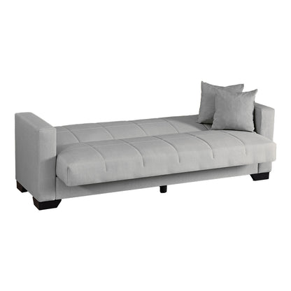 3-seater sofabed Vox with storage space light grey fabric 210x84x83cm