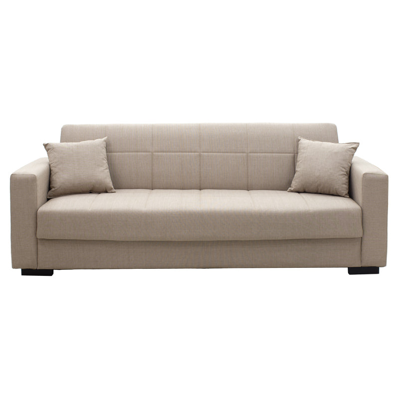 3-seater sofabed Vox pakoworld with storage space beige fabric 210x84x83cm