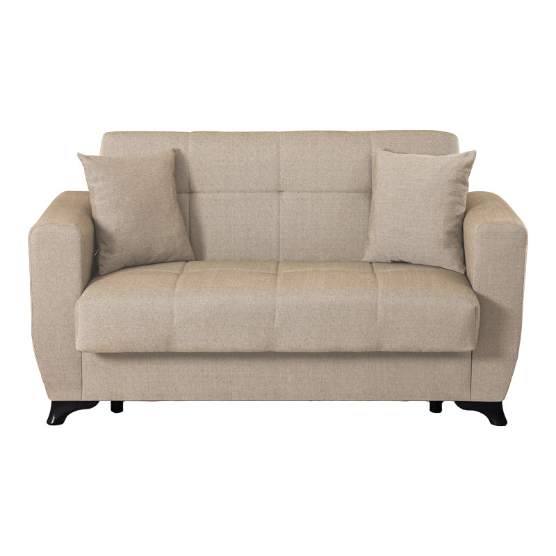 2-seater sofabed Modesto with storage space cream fabric 153x84x86cm