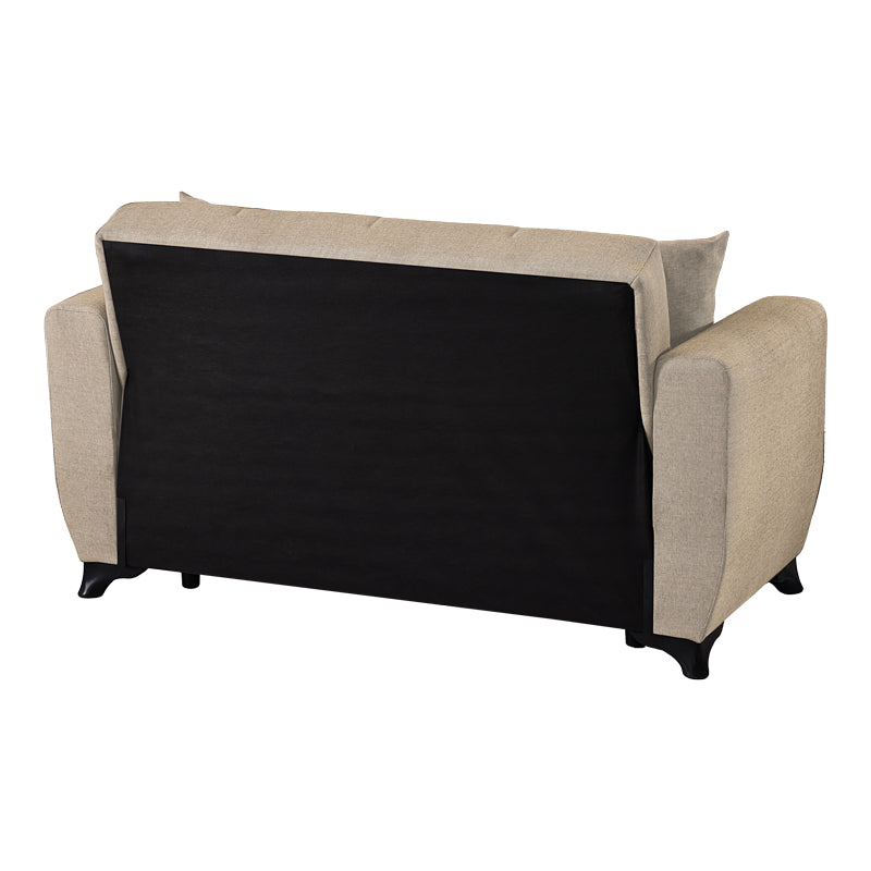 2-seater sofabed Modesto with storage space cream fabric 153x84x86cm