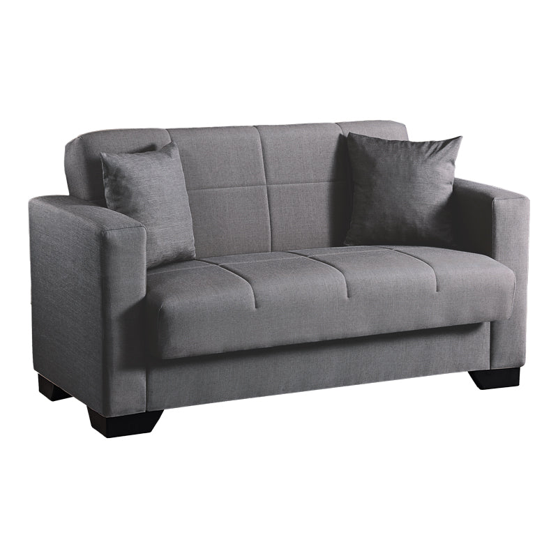 2-seater sofabed Modesto pakoworld with storage space grey fabric 153x84x86cm