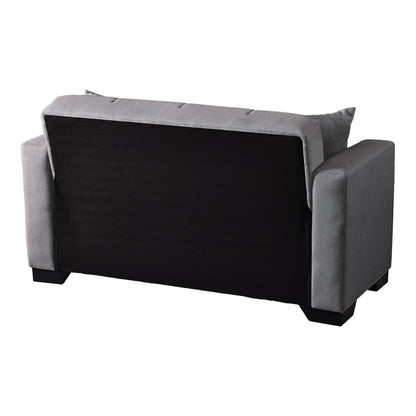 2-seater sofabed Modesto with storage space grey fabric 153x84x86cm