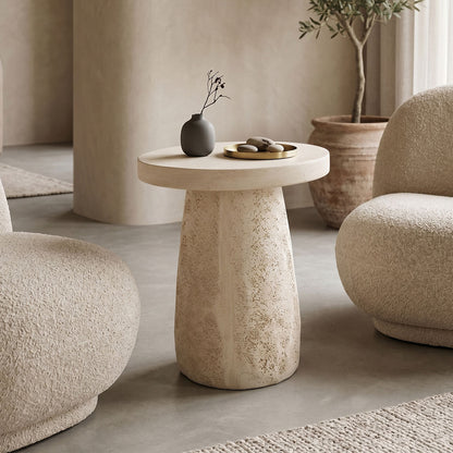 Morena MGO cream side table D50x61.5cm
