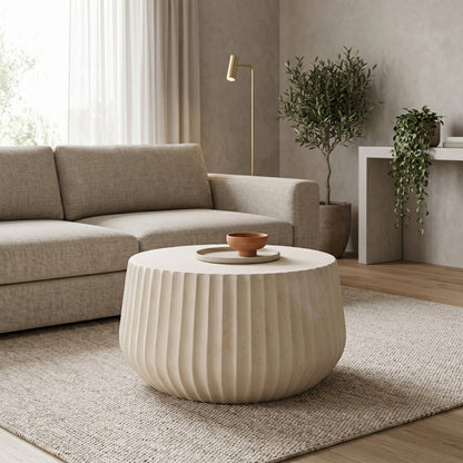 Rongo coffee table, MGO cream, D80x41cm