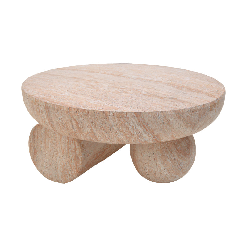 Coffee table Mikawa MGO travertine look D70x34cm