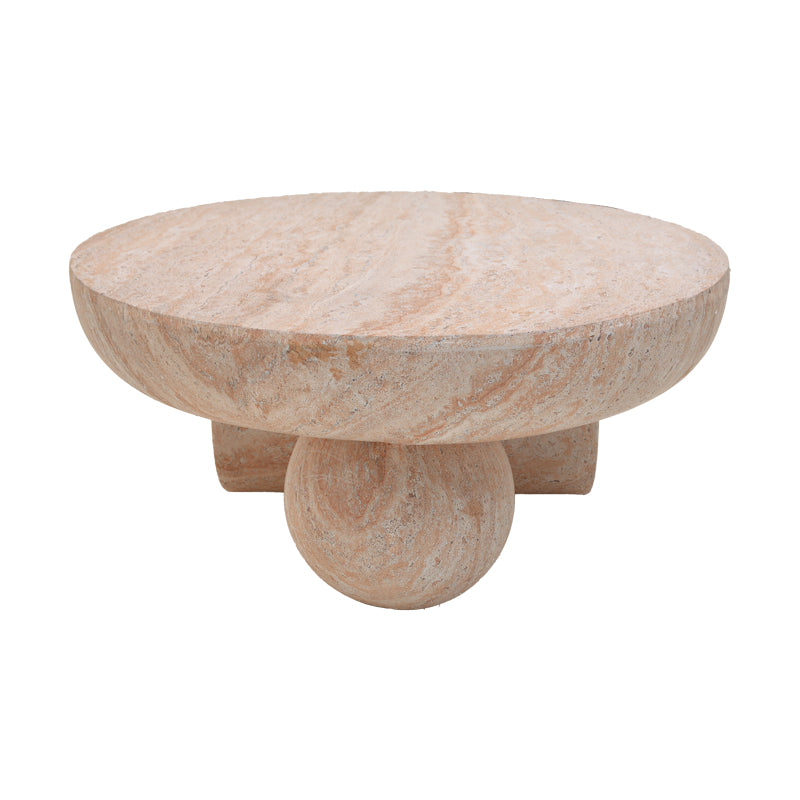 Coffee table Mikawa MGO travertine look D70x34cm
