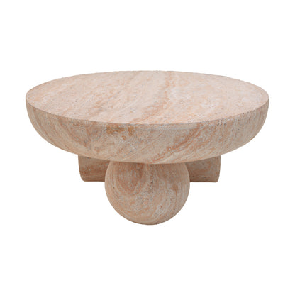 Coffee table Mikawa MGO travertine look D70x34cm