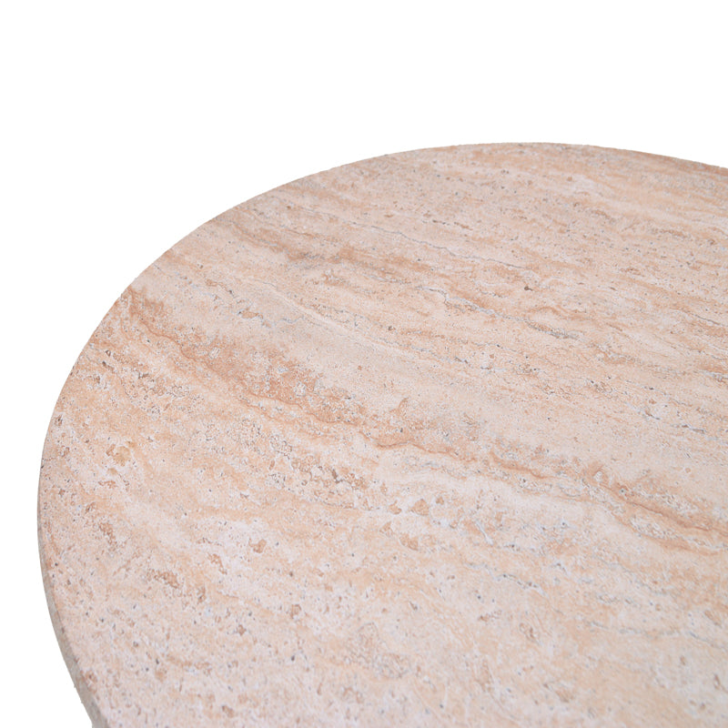 Coffee table Mikawa MGO travertine look D70x34cm