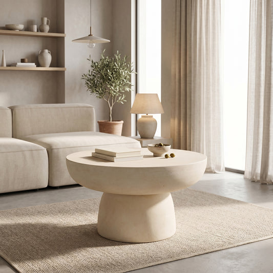 Coffee table Nuebo MGO cream D70x40cm