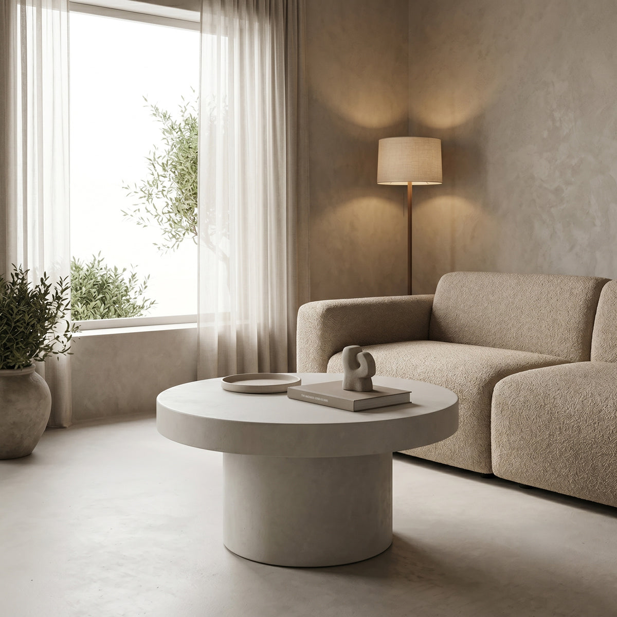 Coffee table Umbra  grey beige MGO D80x31.5cm