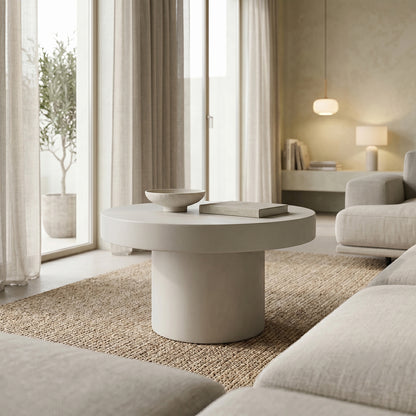 Coffee table Umbra grey beige MGO D64.5x43cm