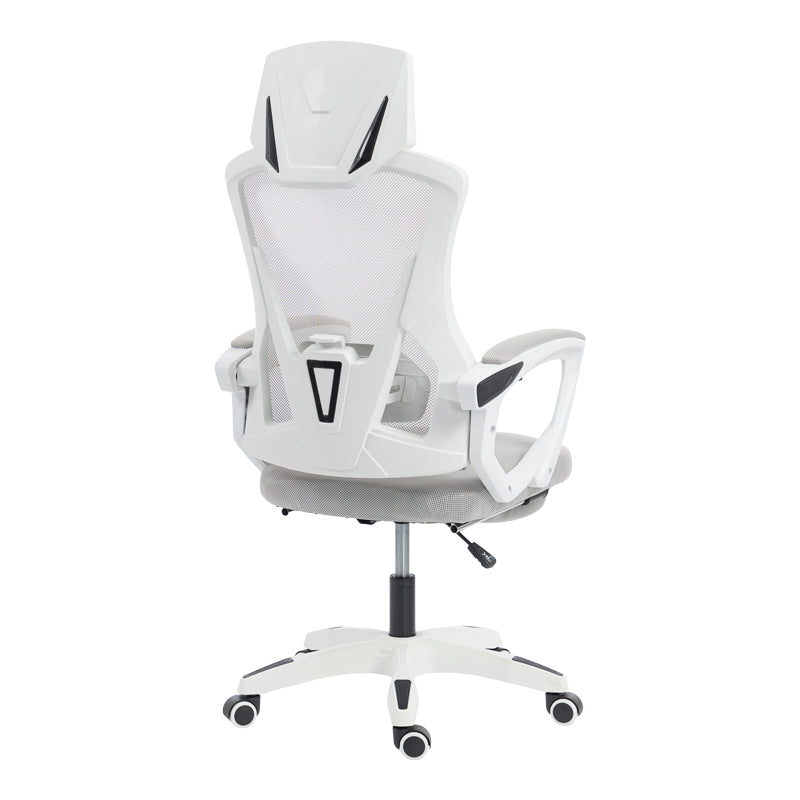 Manager's office chair with footrest Meton white - mesh grey 48x60x118-128cm