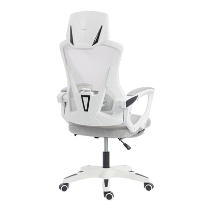 Manager's office chair with footrest Meton white - mesh grey 48x60x118-128cm