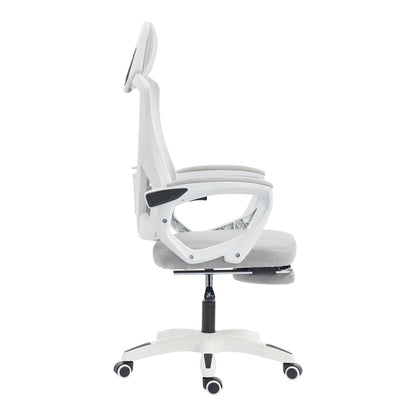 Manager's office chair with footrest Meton white - mesh grey 48x60x118-128cm