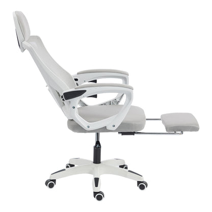 Manager's office chair with footrest Meton white - mesh grey 48x60x118-128cm