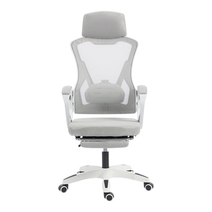 Manager's office chair with footrest Meton white - mesh grey 48x60x118-128cm