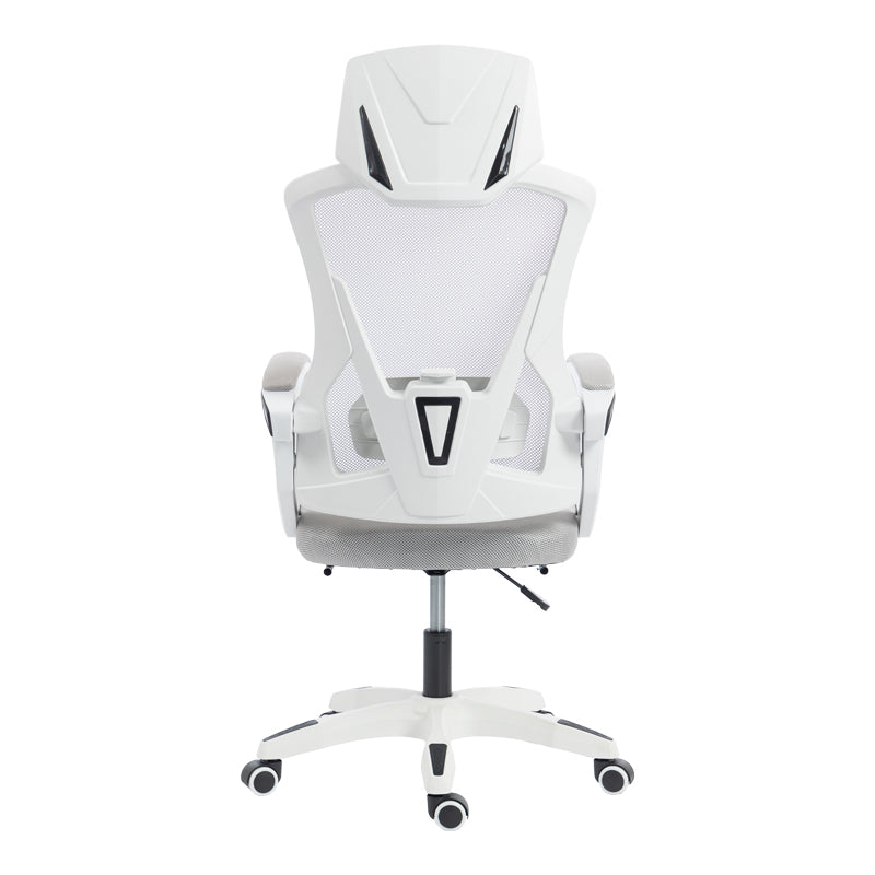 Manager's office chair with footrest Meton white - mesh grey 48x60x118-128cm