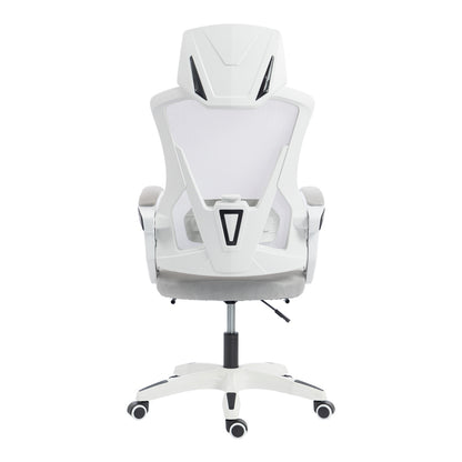 Manager's office chair with footrest Meton white - mesh grey 48x60x118-128cm