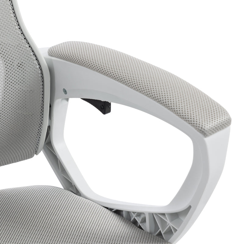 Manager's office chair with footrest Meton white - mesh grey 48x60x118-128cm