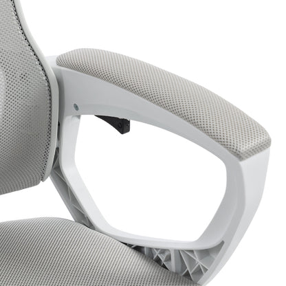 Manager's office chair with footrest Meton white - mesh grey 48x60x118-128cm