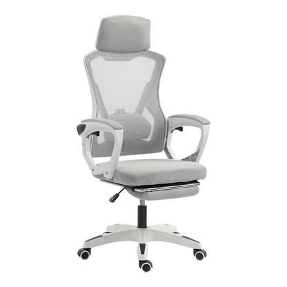Manager's office chair with footrest Meton white - mesh grey 48x60x118-128cm