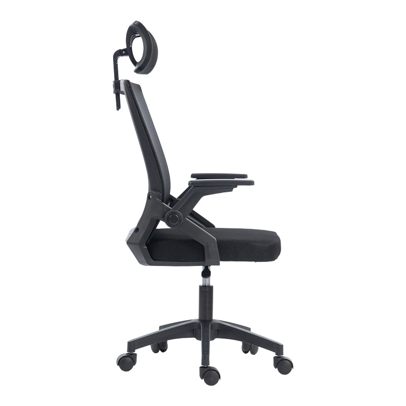 Plymot mesh office chair, black color, 48x58x112-122cm