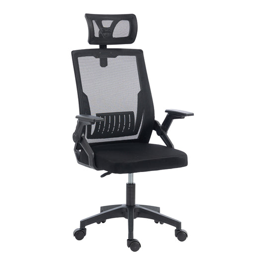 Plymot mesh office chair, black color, 48x58x112-122cm