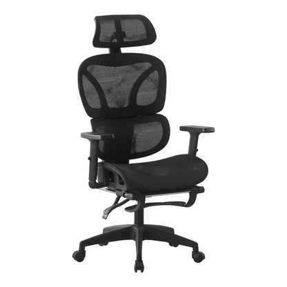 Manager's office chair with footrest Corus mesh black 62x69x125-135cm