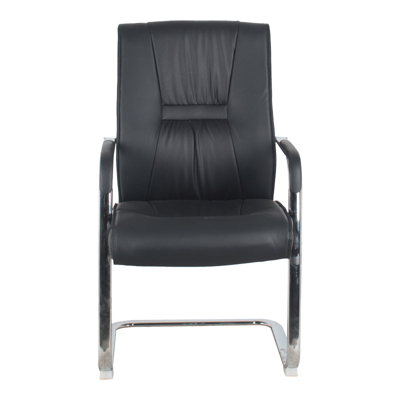 Biani guest chair black pu-chrome leg 57.7x70x101cm