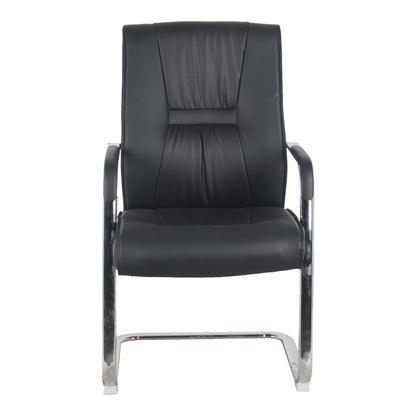 Biani guest chair black pu-chrome leg 57.7x70x101cm