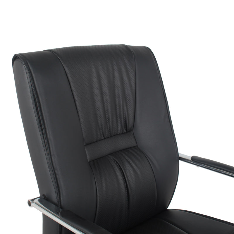 Biani guest chair black pu-chrome leg 57.7x70x101cm